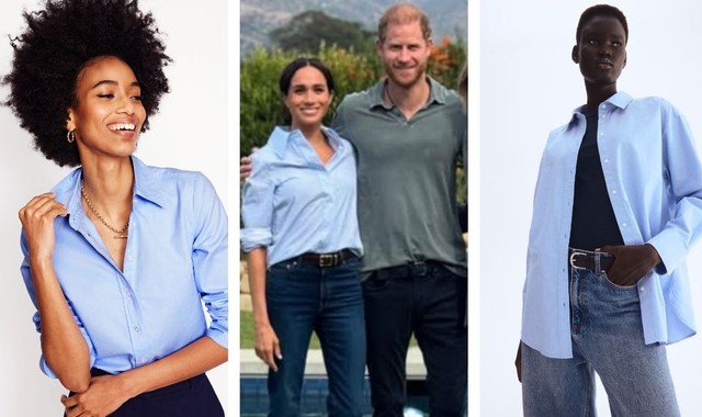 Tủ đồ Meghan Markle mách nước: Sơ mi xanh cổ điển giúp phụ nữ trung niên trẻ ra cả chục tuổi- Ảnh 1.