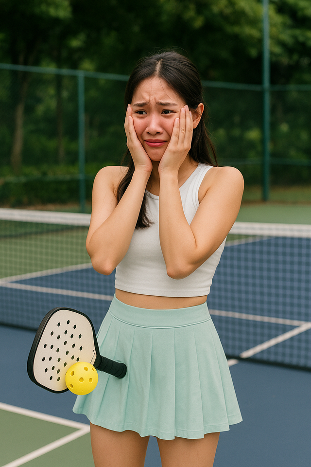 Cô gái lên đồ xinh hết cỡ đi "xé vé" pickleball với người lạ, gặp sự cố ngượng đỏ mặt trên sân- Ảnh 1.