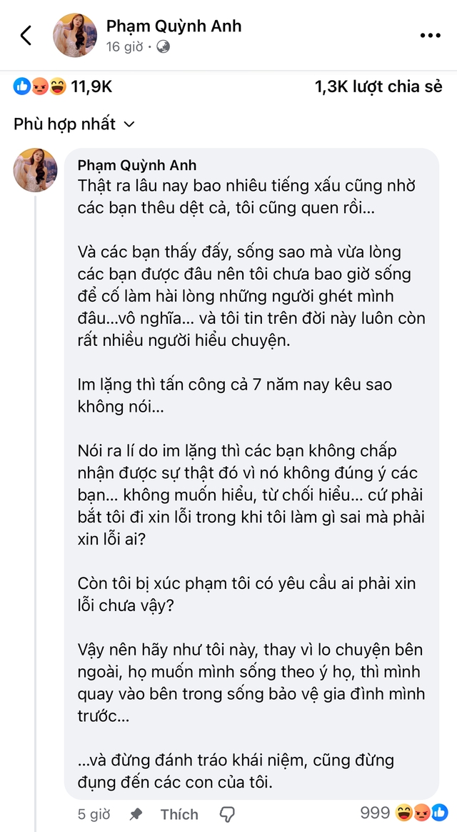 Phạm Quỳnh Anh: "Tôi làm gì sai mà phải xin lỗi?"- Ảnh 1.