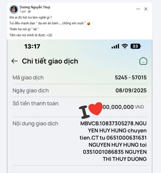 Nữ diễn viên khoe được cầu thủ nổi tiếng "ting ting", bỏ nghề diễn không ngại ở nhà chồng nuôi- Ảnh 1.