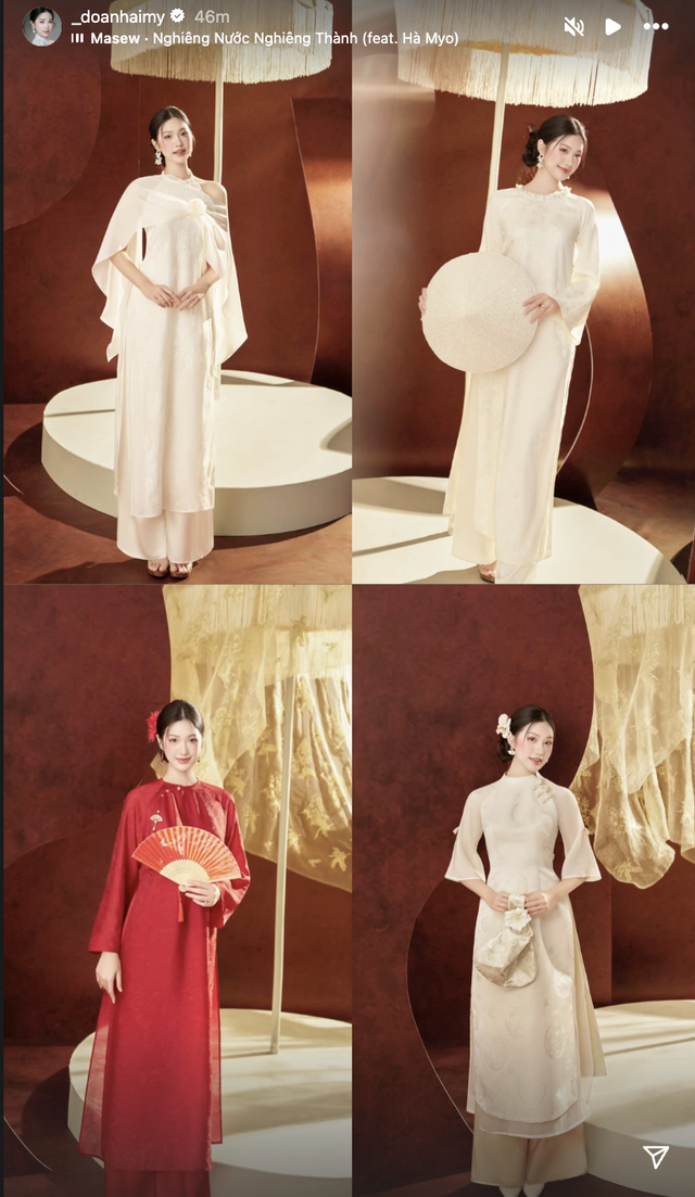 Ai mặc áo dài đẹp như Doãn Hải My: Nhan sắc “nghiêng nước nghiêng thành”, bất bại trong dàn WAGs Việt- Ảnh 4.
