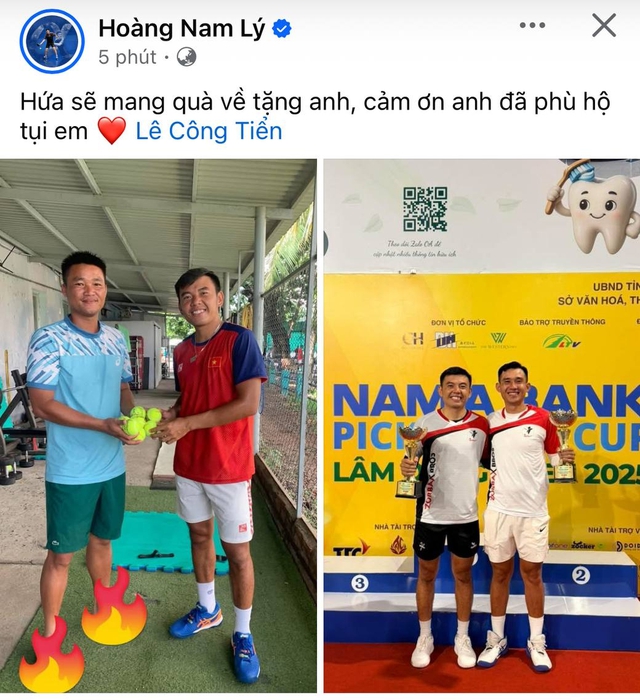 Xúc động: Lý Hoàng Nam lên ngôi vô địch, giành cúp vàng tặng VĐV tennis - pickleball Lê Công Tiễn vừa đột ngột qua đời- Ảnh 1.