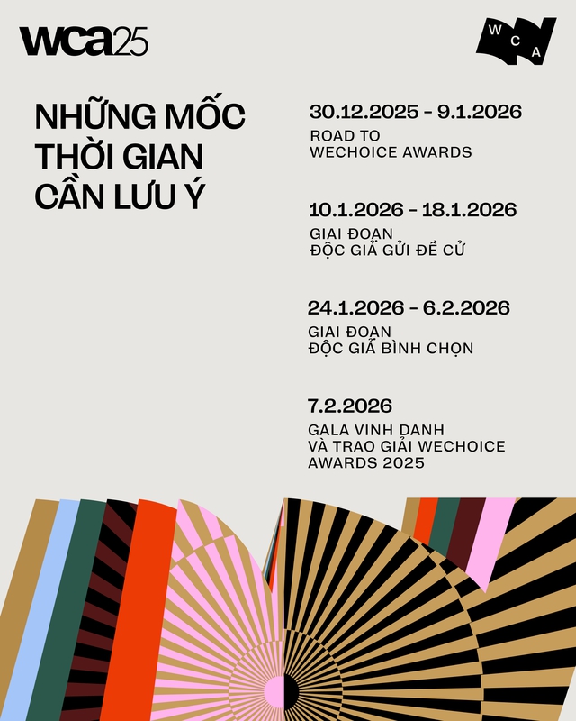 WeChoice Awards 2025: Đây là những mốc thời gian không thể bỏ lỡ!- Ảnh 1. WeChoice Awards 2025: Đây là những mốc thời gian không thể bỏ lỡ!- Ảnh 1.