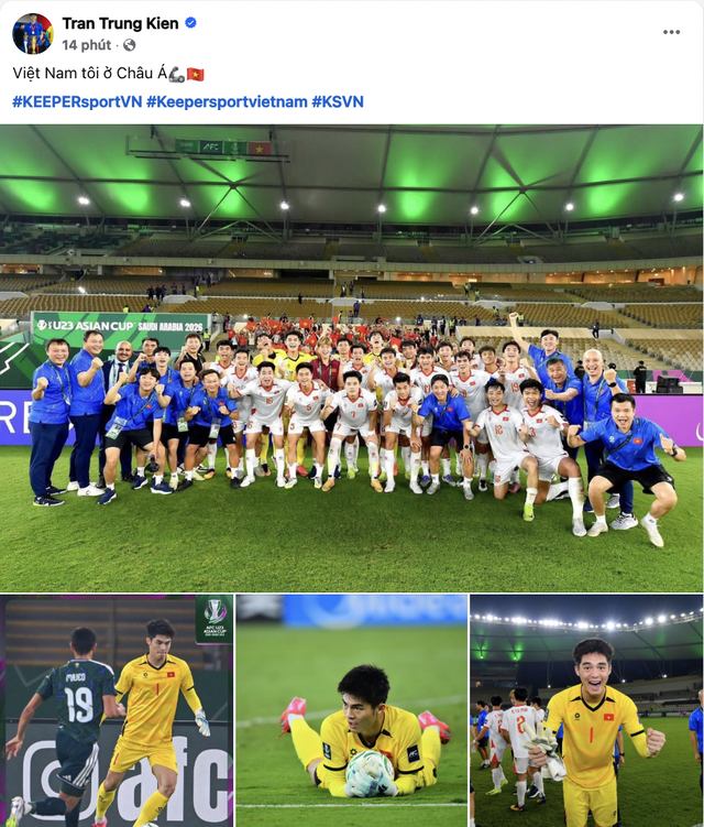 Bài đăng đầu tiên của thủ môn hotboy Trần Trung Kiên sau chiến thắng lịch sử: "Việt Nam tôi ở châu Á"- Ảnh 1.
