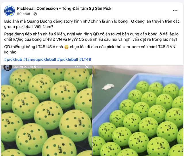 Nghi vấn Quang Dương dùng ảnh mạng để review loại bóng pickleball đang gây tranh cãi- Ảnh 1.
