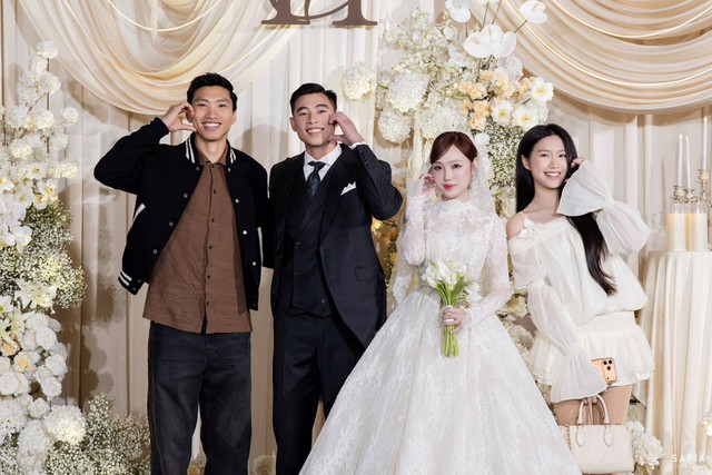 Doãn Hải My khoe visual sáng bừng, cực tinh tế khi cùng Văn Hậu dự đám cưới của thủ môn U23 Việt Nam- Ảnh 2.