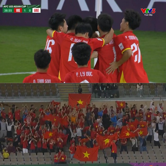 Bùng nổ cảm xúc: Đình Bắc tái hiện cú đánh đầu ngược tuyệt phẩm của Công Vinh, giúp U23 Việt Nam dẫn trước U23 UAE- Ảnh 2.