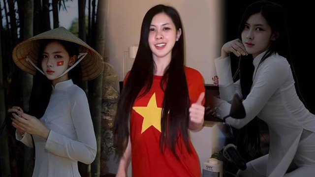 Thấy đội nhà bị loại, hot girl Thái mặc luôn áo cờ đỏ sao vàng cổ vũ Việt Nam- Ảnh 1.