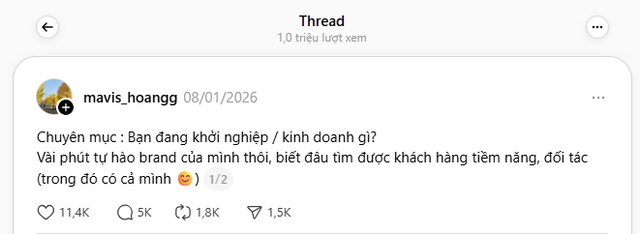 1 triệu người Việt xem bài đăng Threads này! Hàng loạt chủ thương hiệu vào bình luận: Chuyện gì đây?- Ảnh 1.
