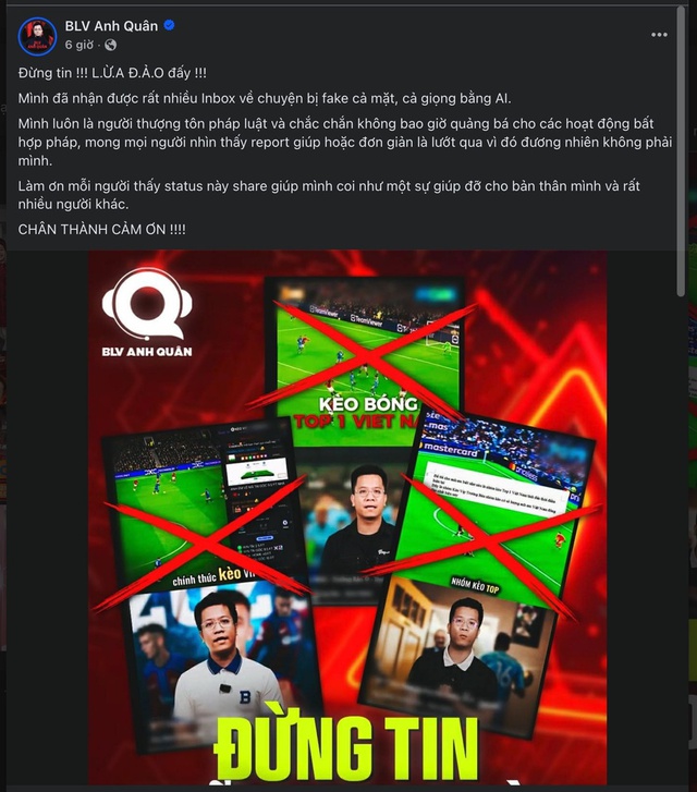 BLV Anh Quân cầu cứu- Ảnh 2. BLV Anh Quân cầu cứu- Ảnh 2.