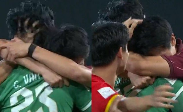Thấy Đình Bắc chạy tới ôm và dụi đầu vào vai thủ môn Cao Văn Bình, tôi lại rơi nước mắt theo- Ảnh 1.