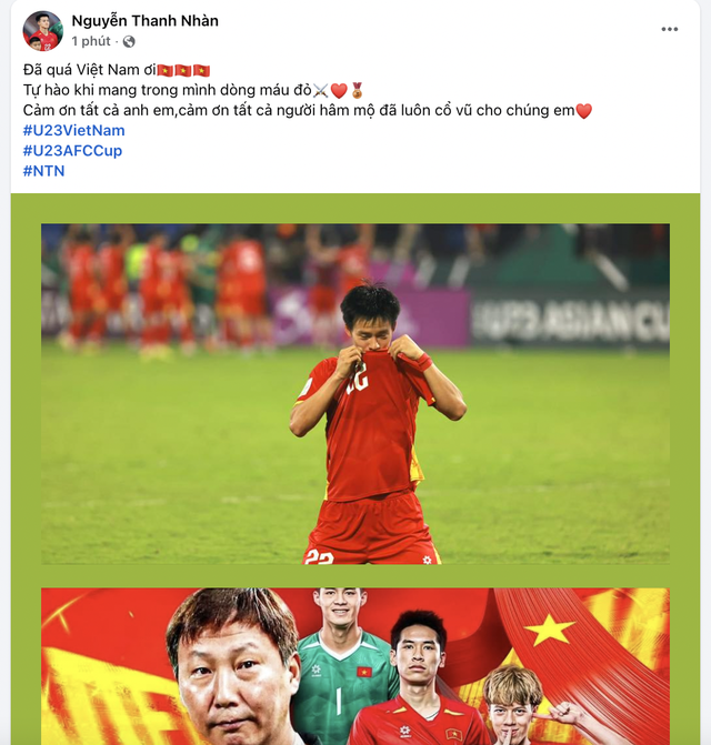 Nguyện dốc hết thanh xuân cho lá cờ Tổ quốc: U23 Việt Nam ăn mừng rộn ràng MXH sau khi giành HCĐ U23 châu Á- Ảnh 4.