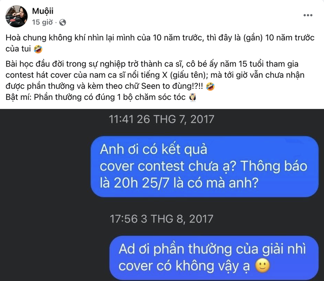 Một nữ ca sĩ “bóc phốt” bị đàn anh “quỵt” giải thưởng, netizen gọi tên Erik nhờ 1 chi tiết- Ảnh 1.