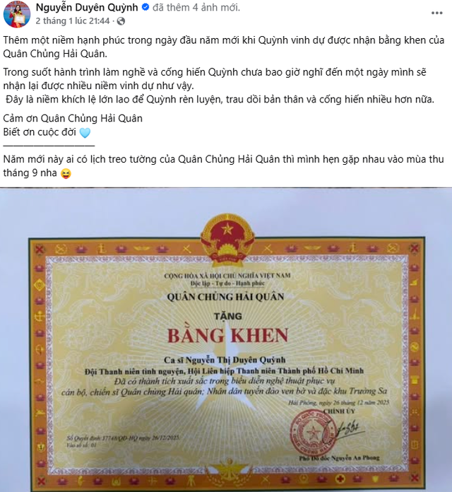 Hit 10 tỷ view đưa giáo viên thanh nhạc thành sao: Nhận bằng khen của Bộ Tư lệnh, là công dân tiêu biểu 2025- Ảnh 2. Hit 10 tỷ view đưa giáo viên thanh nhạc thành sao: Nhận bằng khen của Bộ Tư lệnh, là công dân tiêu biểu 2025- Ảnh 2.