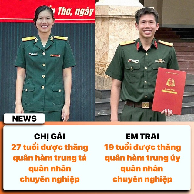 Ánh Viên 27 tuổi thăng hàm trung tá, em trai 19 tuổi trung uý quân nhân chuyên nghiệp: Nhà này đỉnh quá!- Ảnh 1.