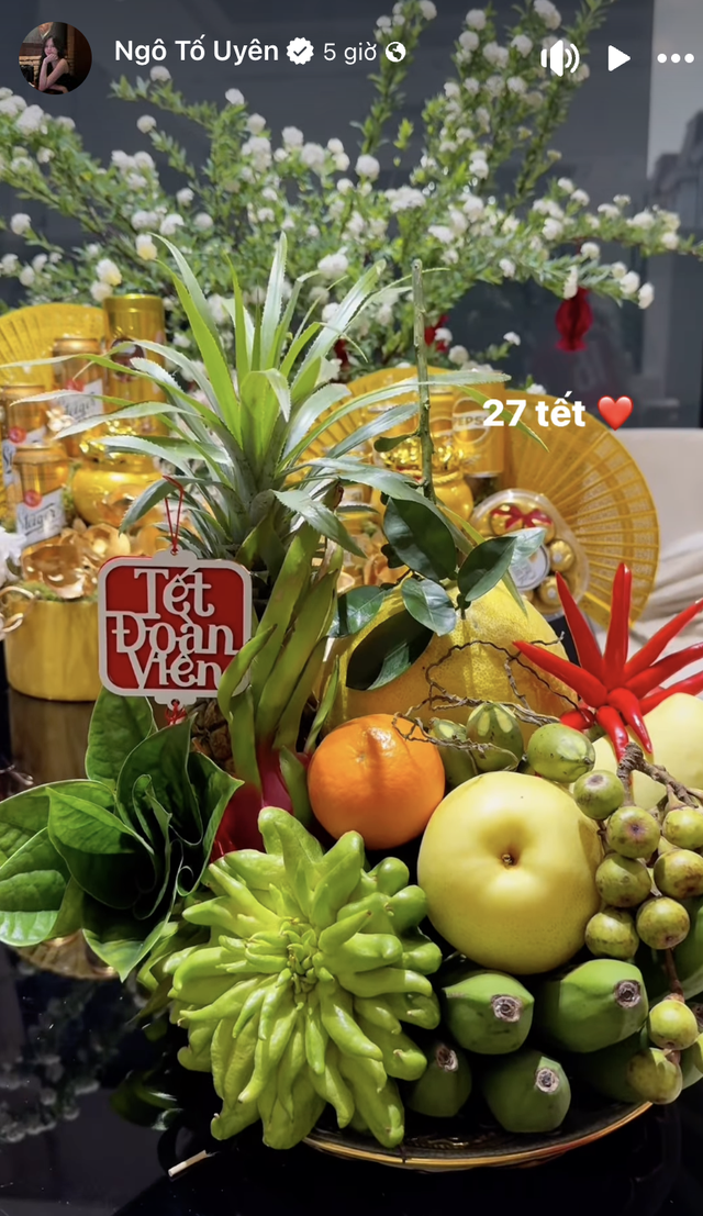 Doãn Hải My và Ngô Tố Uyên cùng khoe mâm ngũ quả ngày Tết khiến dân mạng "chia phe" khen ngợi - Ảnh 3.
