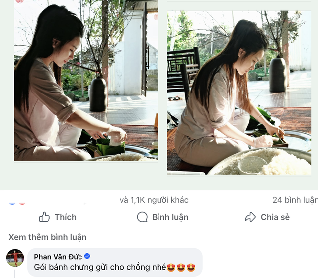 Võ Nhật Linh đảm đang gói bánh chưng, gửi trọn yêu thương cho Phan Văn Đức khi phải thi đấu xa nhà ngày Tết - Ảnh 5.