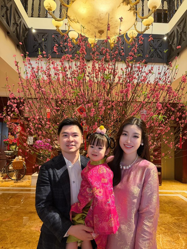 Đỗ Mỹ Linh đón tết ngọt ngào bên chồng Chủ tịch, netizen xôn xao vì visual có phần "phá nét" giữa tin đồn mang bầu - Ảnh 1.