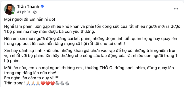 Trấn Thành thông báo nóng  - Ảnh 1.