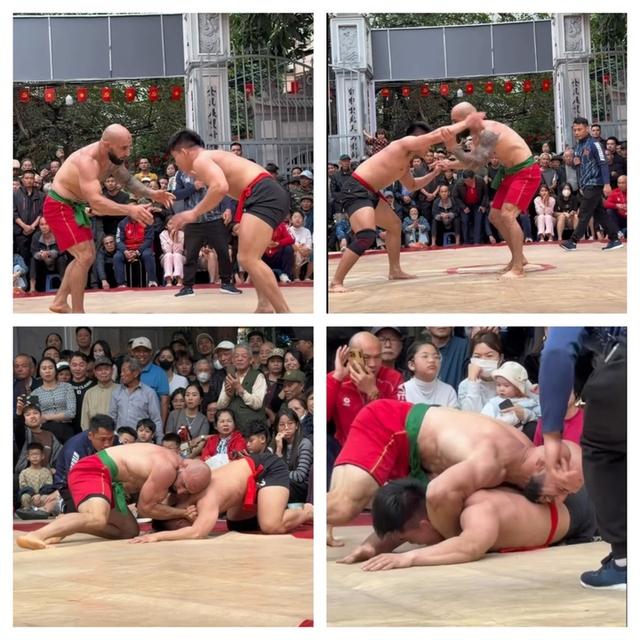 Đô vật Nga trật cả khớp vai khi đấu giải hội làng với võ sĩ Việt Nam  - Ảnh 1.