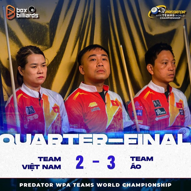 Dương Quốc Hoàng và đồng đội dừng bước đầy tiếc nuối tại tứ kết giải pool 10 bi thế giới 2026- Ảnh 1.