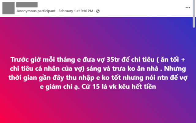 Vợ tiêu 15 ngày hết 35 triệu, chồng bất lực “cầu cứu”- Ảnh 1.