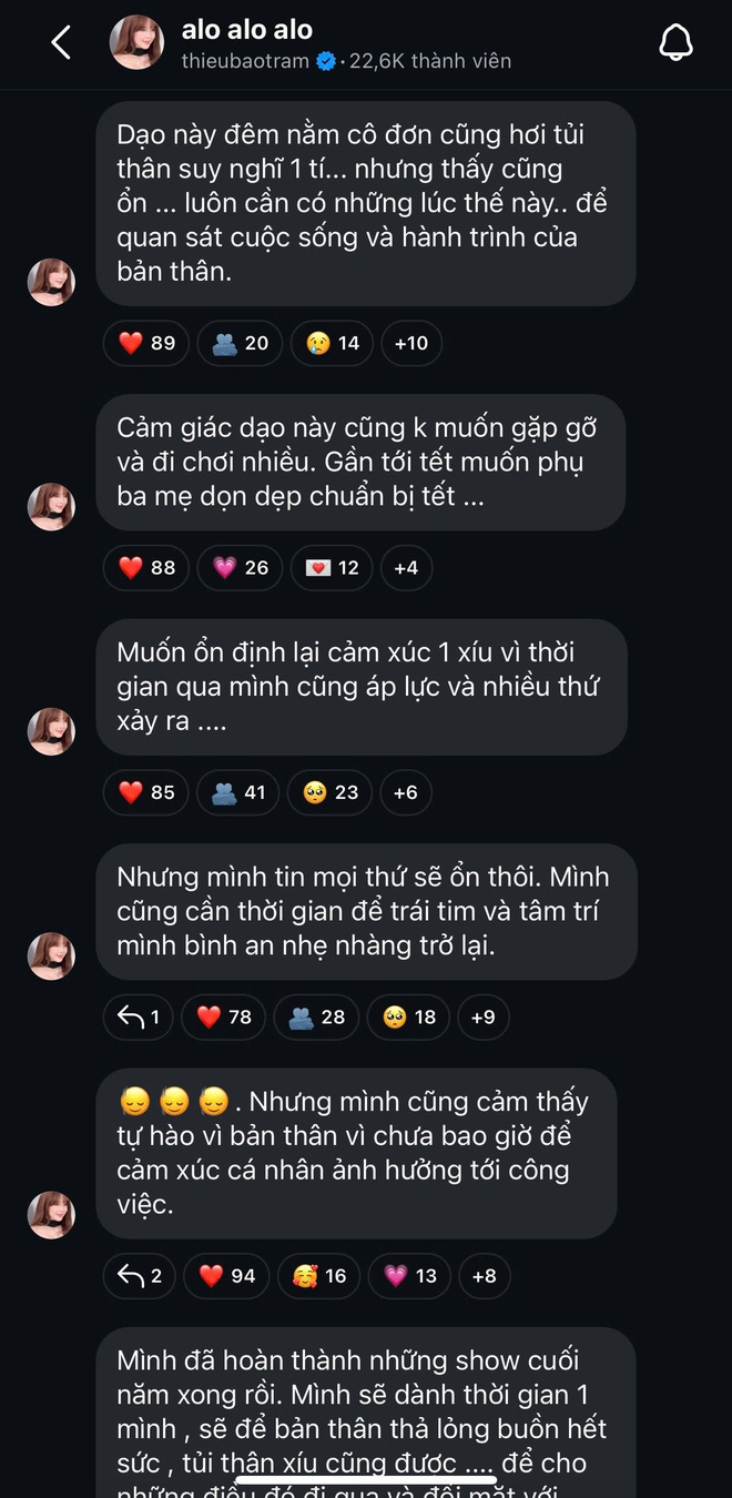 Thiều Bảo Trâm thừa nhận tủi thân hậu chia tay bạn trai kém tuổi: "Không muốn gặp gỡ ai, đêm nằm cô đơn"- Ảnh 2.