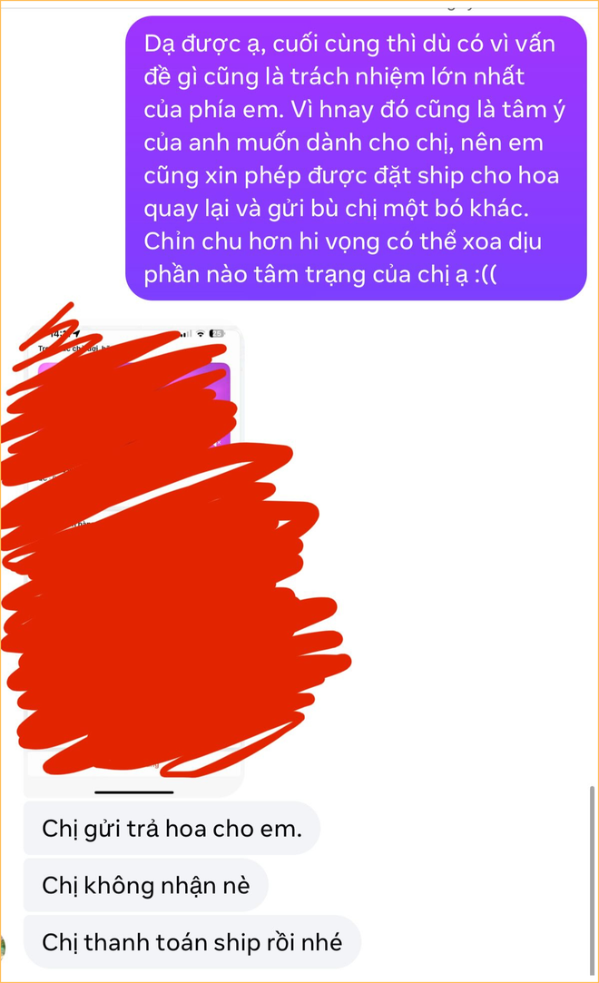 Bó hoa 1,2 triệu khổ nhất lúc này: Bạn trai đặt, bạn gái đòi trả, chủ tiệm mất ngủ lên mạng xin ý kiến- Ảnh 11. Bó hoa 1,2 triệu khổ nhất lúc này: Bạn trai đặt, bạn gái đòi trả, chủ tiệm mất ngủ lên mạng xin ý kiến- Ảnh 11.