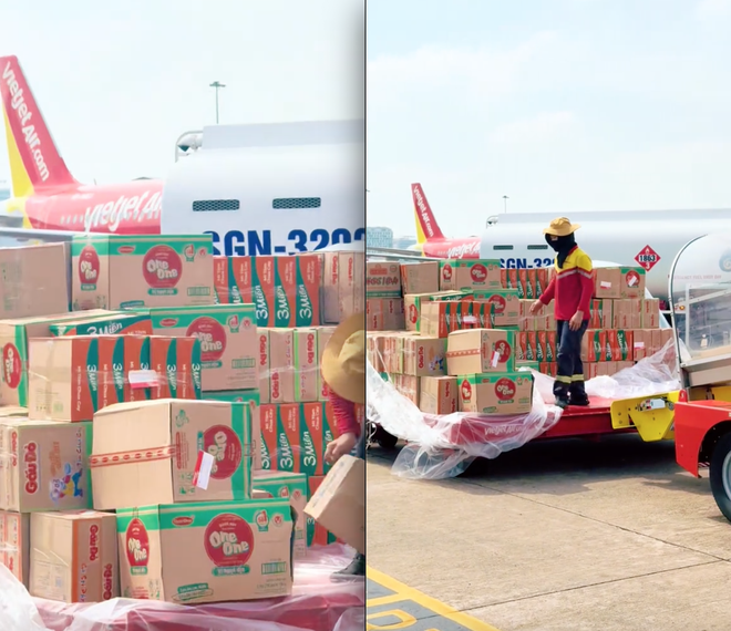 Hình ảnh những thùng mì tôm nối đuôi nhau lên máy bay về miền Trung- Ảnh 2.