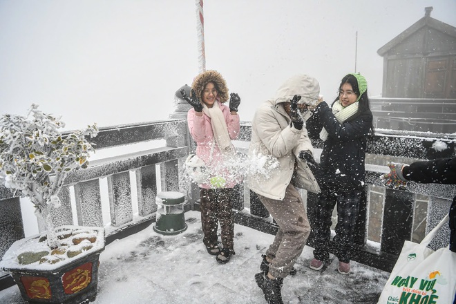 Cảnh tượng tuyết phủ trắng nóc nhà, lối đi ở Fansipan đầu năm nay: Dân tình càng hừng hực khí thế đi "săn"- Ảnh 1. Cảnh tượng tuyết phủ trắng nóc nhà, lối đi ở Fansipan đầu năm nay: Dân tình càng hừng hực khí thế đi "săn"- Ảnh 1.