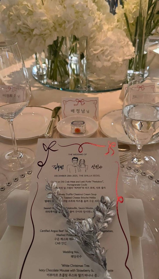 Rò rỉ ảnh hiếm của chú rể Kim Woo Bin, thực đơn tiệc cưới và quà tặng khách sang xịn gây choáng- Ảnh 5.