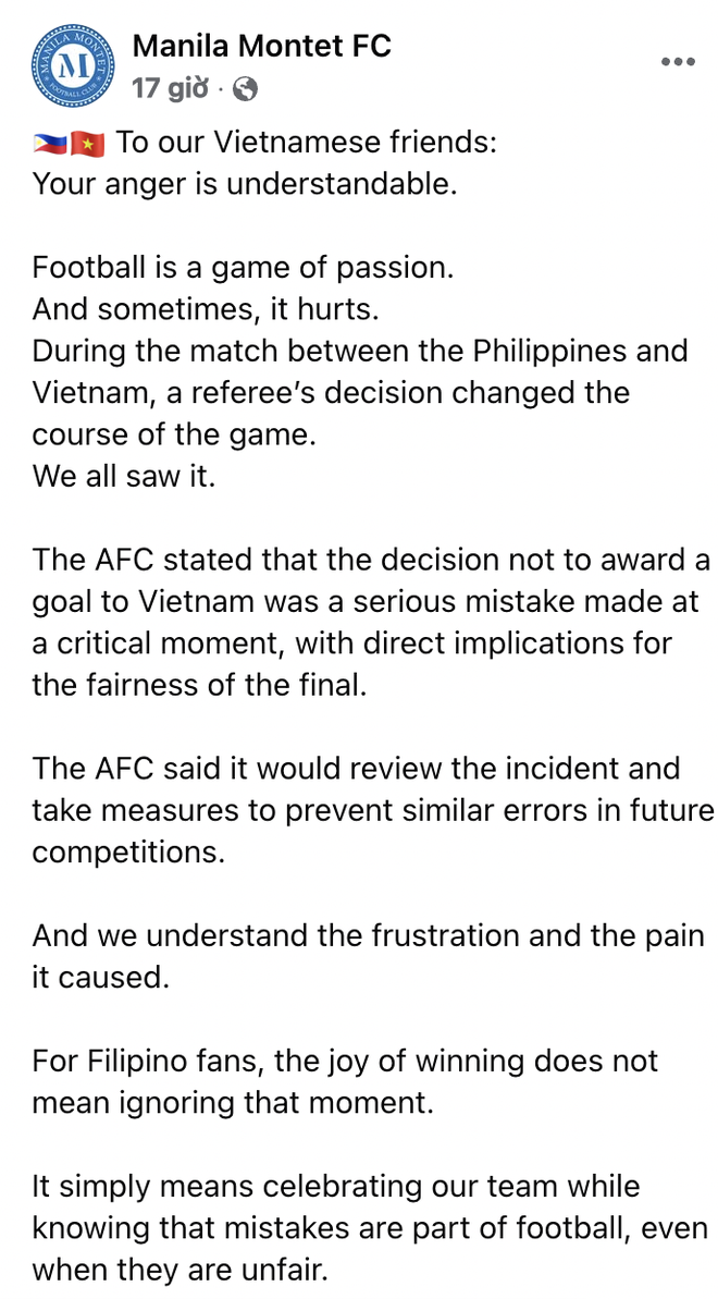 Đội bóng Philippines gửi tâm thư khi trọng tài "cướp trắng" bàn thắng của tuyển nữ Việt Nam ở chung kết SEA Games 33- Ảnh 4.
