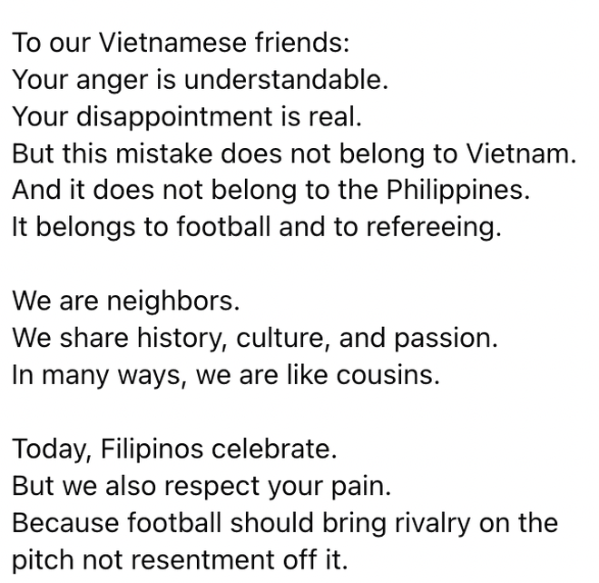 Đội bóng Philippines gửi tâm thư khi trọng tài "cướp trắng" bàn thắng của tuyển nữ Việt Nam ở chung kết SEA Games 33- Ảnh 5.