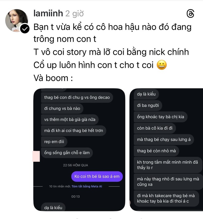 Hoa hậu Việt lên tiếng trước nghi vấn là người thứ 3 trong drama Lâm Minh - Decao- Ảnh 1.