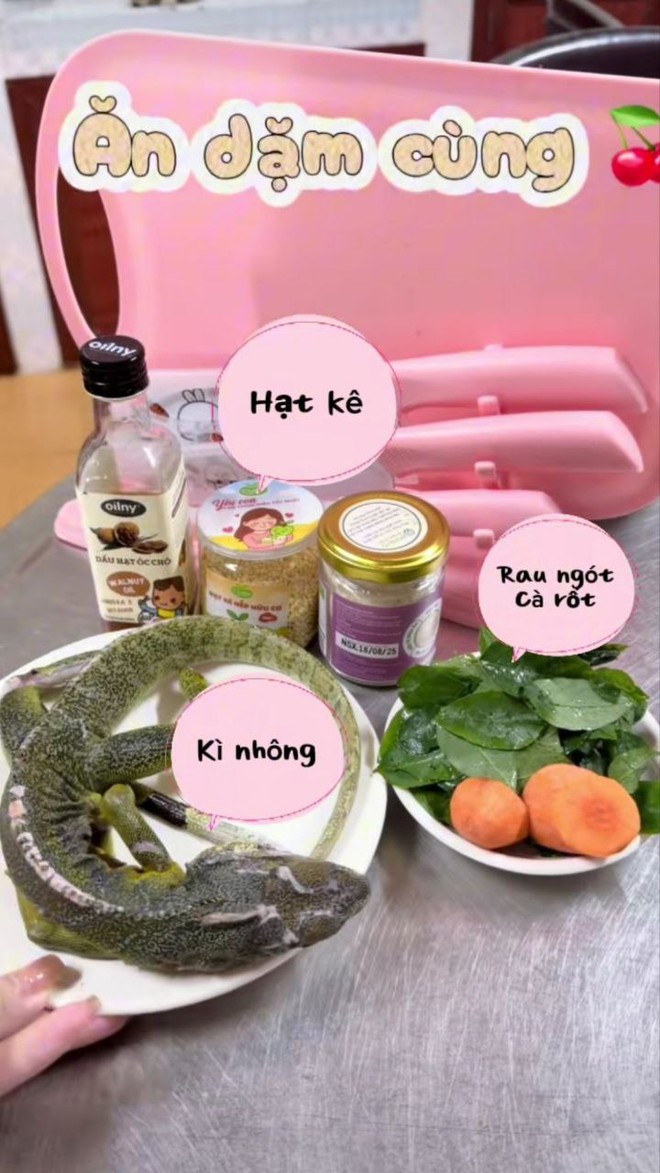 Sợ xanh mặt với thực đơn ăn dặm của 1 mẹ bỉm: Nấu cháo cho con bằng thịt... kỳ nhông- Ảnh 1. Sợ xanh mặt với thực đơn ăn dặm của 1 mẹ bỉm: Nấu cháo cho con bằng thịt... kỳ nhông- Ảnh 1.