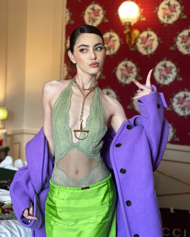 Trương Lăng Hách "đẹp hơn hoa", Mai Davika khoe lưng trần táo bạo tại show Gucci mới nhất- Ảnh 11.