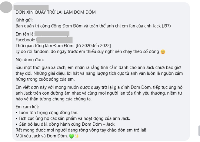 Hàng trăm "thư xin lỗi, đơn làm fan” xuất hiện dưới thông báo Jack kiện Thiên An: Chuyện gì đây?- Ảnh 3.