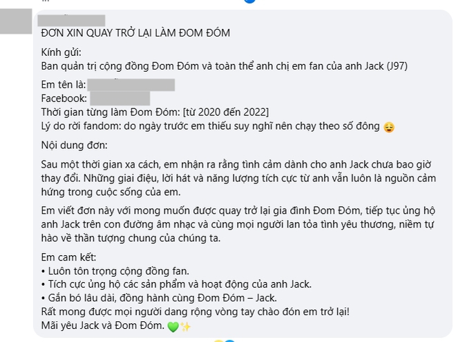 Hàng trăm "thư xin lỗi, đơn làm fan” xuất hiện dưới thông báo Jack kiện Thiên An: Chuyện gì đây?- Ảnh 4.