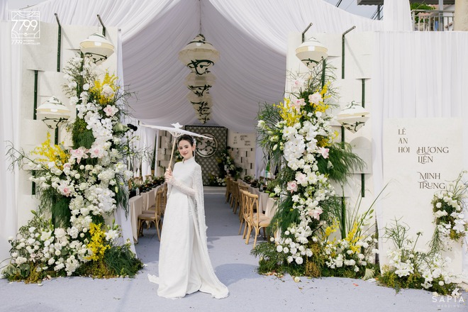 Trọn vẹn đám hỏi của Hương Liên và thiếu gia điển trai: Từng chi tiết đều hướng về cô dâu- Ảnh 3.