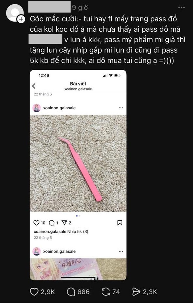 Vụ pass cây nhíp 5k của Xoài Non tiếp tục bị soi 1 chi tiết cãi nhau ỏm tỏi: "Là ai bày cho vậy?"- Ảnh 2.