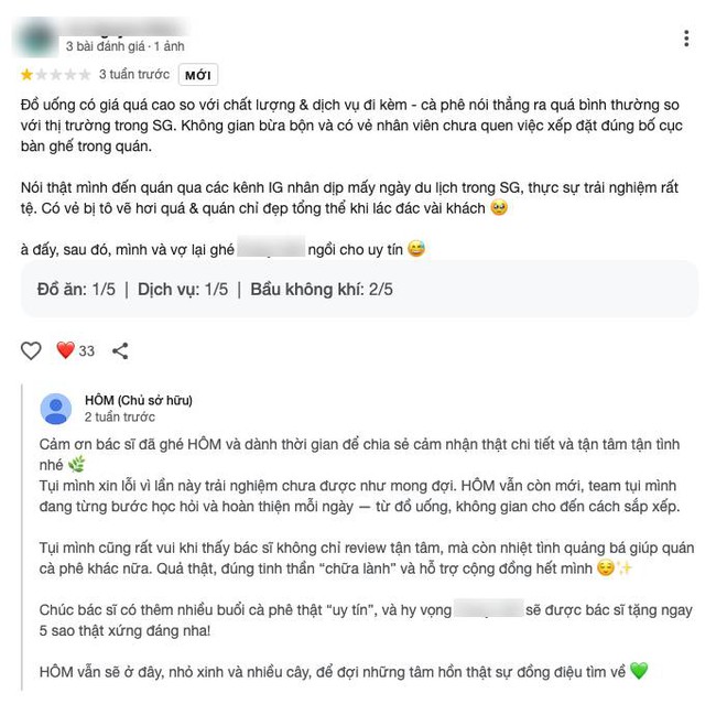 Quán cà phê của Dino Vũ bất ngờ vướng drama về thái độ "xéo xắt" trước các đánh giá của khách hàng- Ảnh 3.