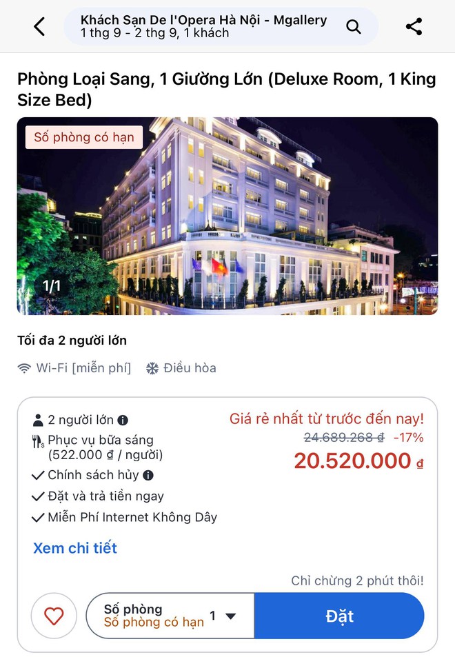 Hà Nội vẫn còn phòng giá 30-100 triệu/đêm nếu bạn muốn đặt khách sạn xem diễu binh, nhanh tay còn kịp!- Ảnh 2.