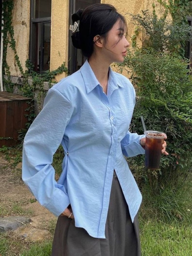 4 kiểu áo sơ mi "chuốc say" gái Hàn: Sành điệu, thanh lịch, phối cùng quần jeans hay chân váy đều ăn ý- Ảnh 3.
