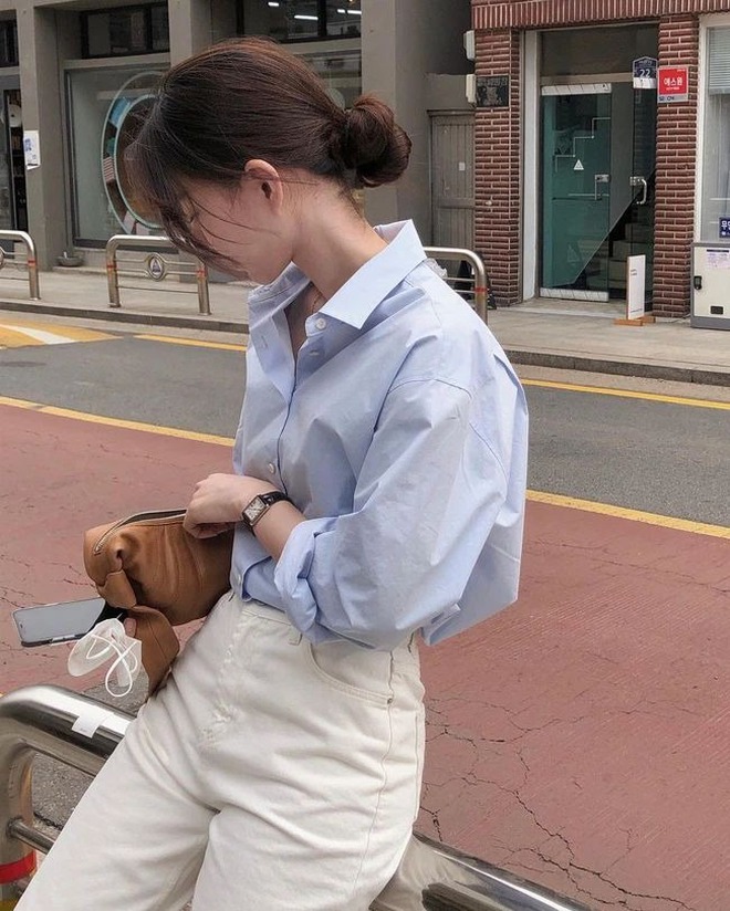 4 kiểu áo sơ mi "chuốc say" gái Hàn: Sành điệu, thanh lịch, phối cùng quần jeans hay chân váy đều ăn ý- Ảnh 2.