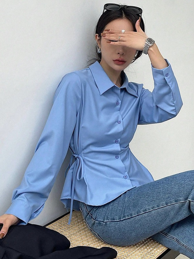 4 kiểu áo sơ mi "chuốc say" gái Hàn: Sành điệu, thanh lịch, phối cùng quần jeans hay chân váy đều ăn ý- Ảnh 4.