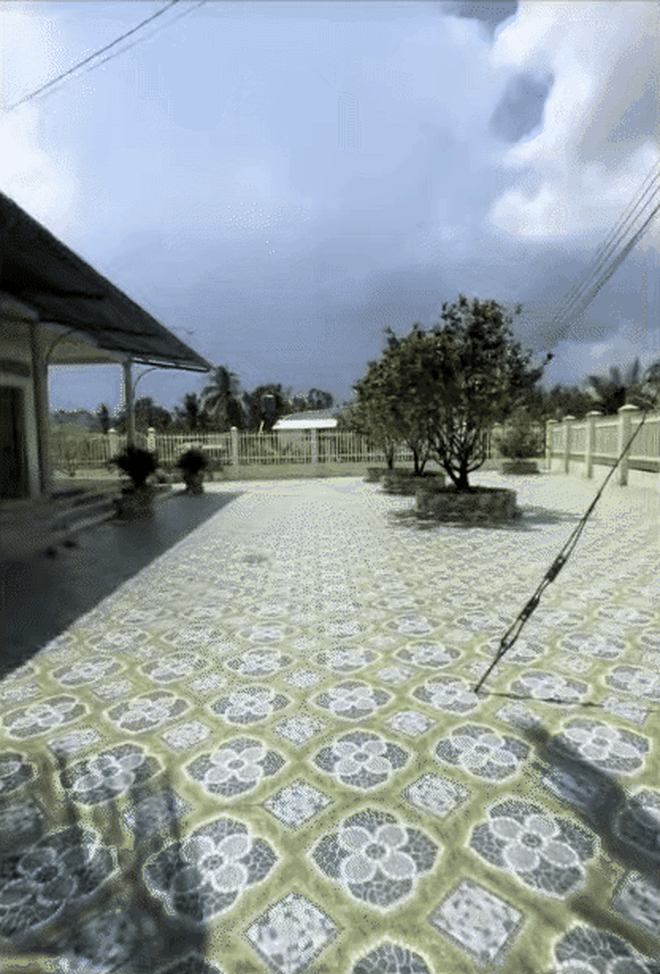 "Đặc sản" nhà miền Tây: Lát nhiều loại gạch từ sân cho đến nhà sau, còn muốn lát ra tới đường lộ- Ảnh 2.