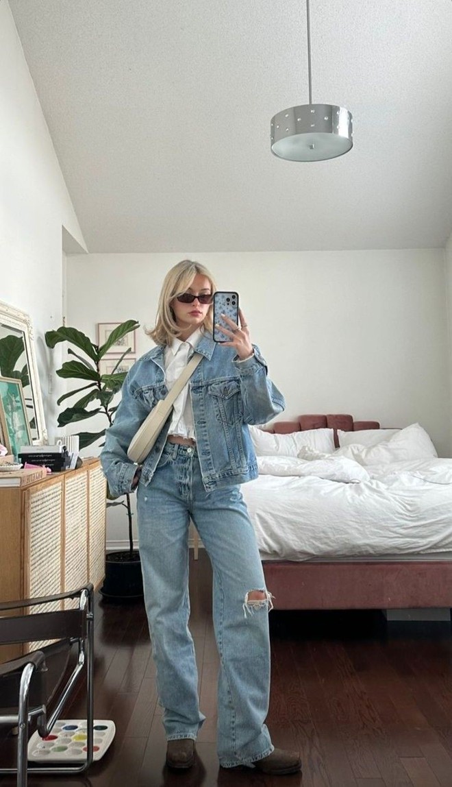Nói thật: Tủ đồ mùa thu thiếu denim là lỗi lớn, dễ bị chê không sành điệu!- Ảnh 10.
