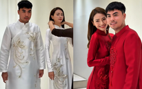 Lộ hình ảnh MC Huyền Trang Mù Tạt cùng tiền vệ Đức Huy diện áo dài xứng đôi cho lễ ăn hỏi hôm nay