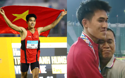 Khoảnh khắc xúc động, người bố chân đứng không vững, mắt rớm lệ khi con trai giành HCV SEA Games cho Việt Nam