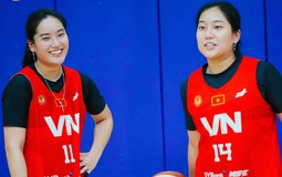 Chị em song sinh khoe visual sáng bừng cùng tuyển bóng rổ Việt Nam chuẩn bị cho SEA Games 33